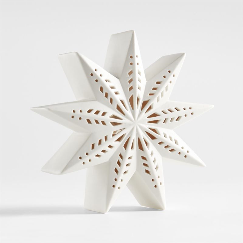 Large LED White Holiday Ceramic Snowflake 9" - image 12 of 14