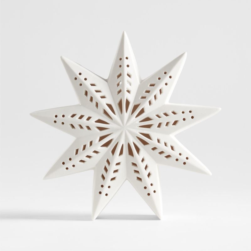 Large LED White Holiday Ceramic Snowflake 9" - image 10 of 14