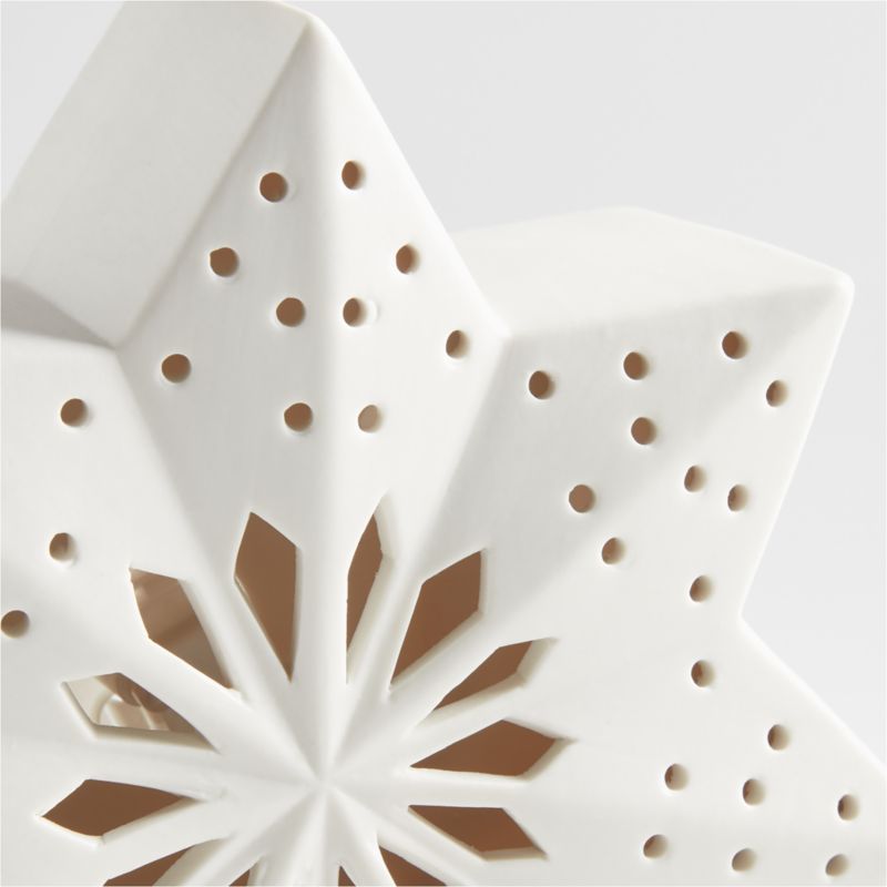 Medium LED White Holiday Ceramic Snowflake 7" - image 11 of 14