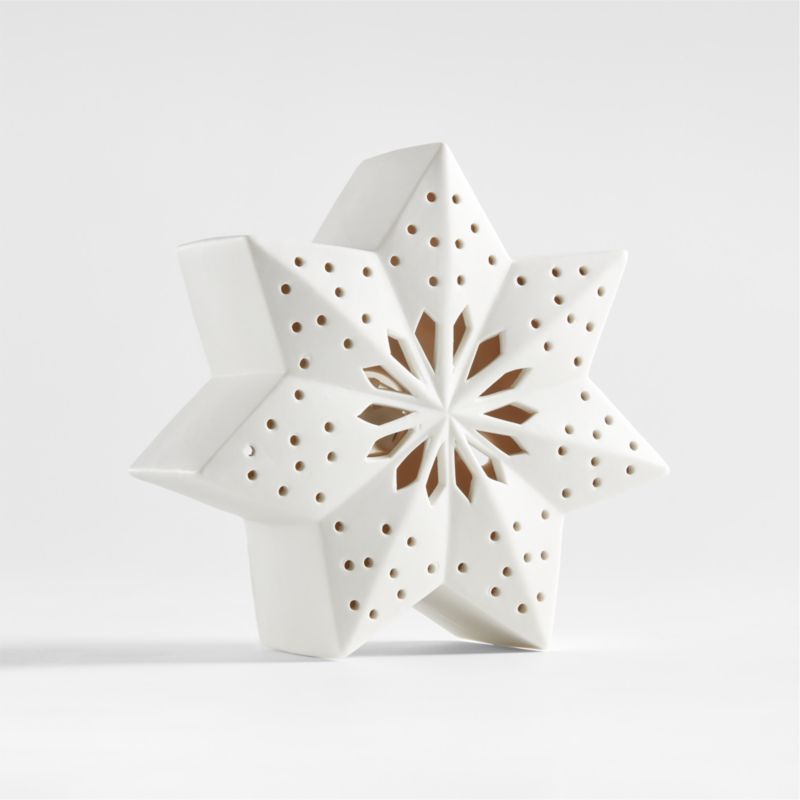 Medium LED White Holiday Ceramic Snowflake 7" - image 12 of 14