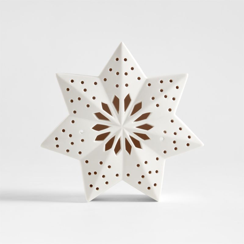 Medium LED White Holiday Ceramic Snowflake 7" - image 10 of 14