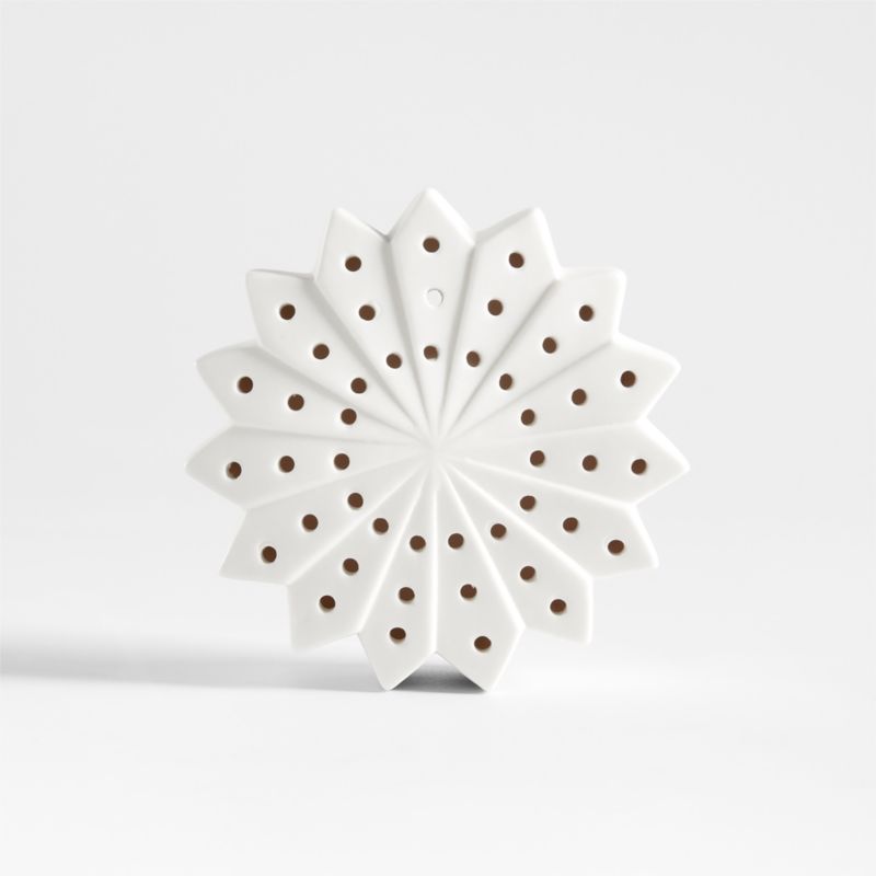 Small LED White Holiday Ceramic Snowflake 4" - image 10 of 14