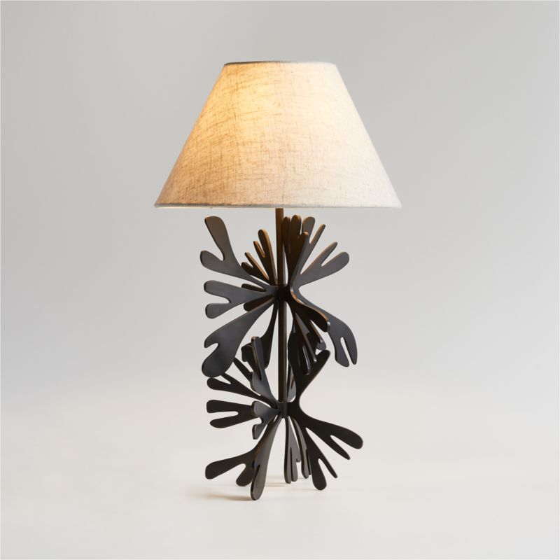 Heart Tipped Flora Table Lamp with Linen Shade by Lucia Eames