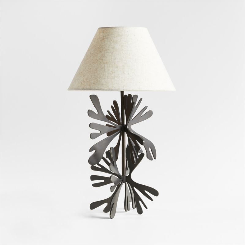 Heart Tipped Flora Table Lamp with Linen Shade by Lucia Eames