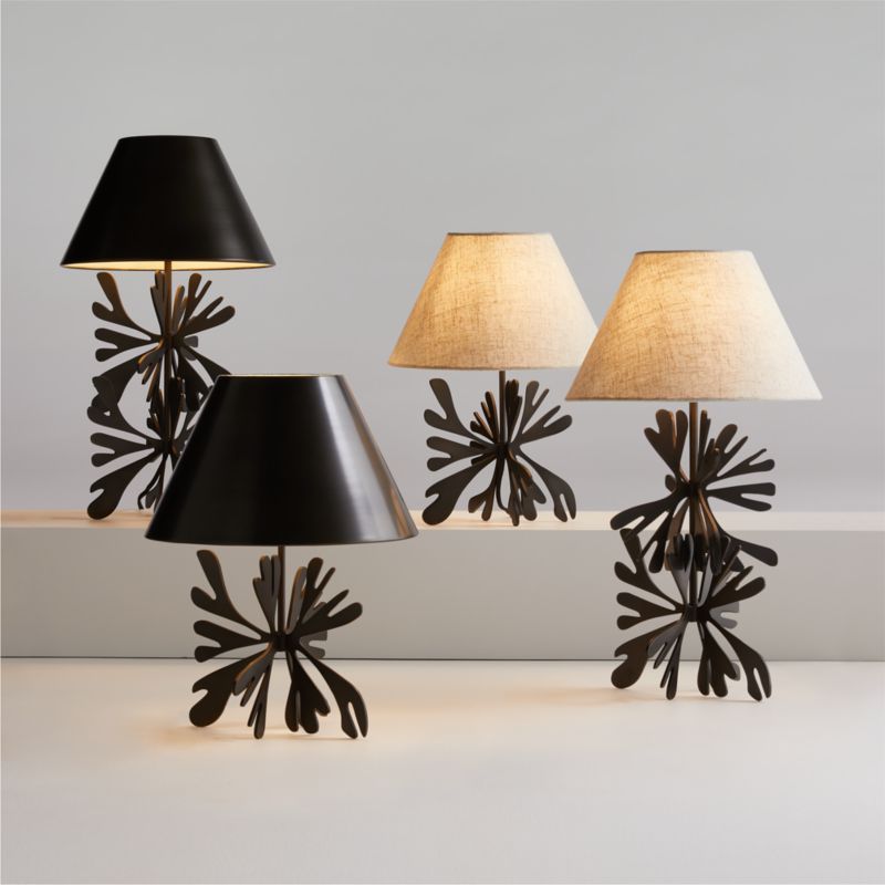 Heart Tipped Flora Table Lamp with Linen Shade by Lucia Eames