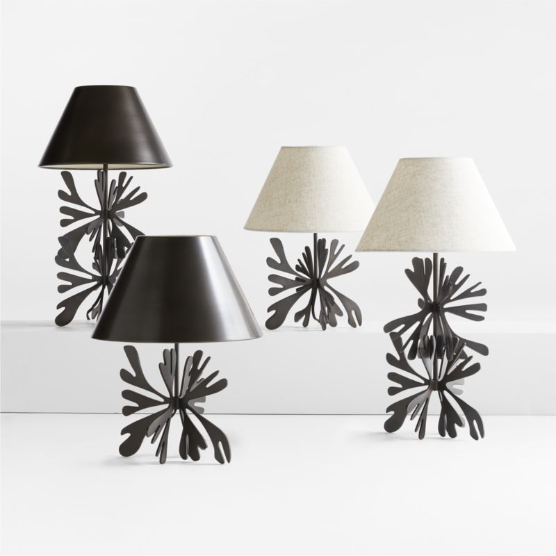 Heart Tipped Flora Table Lamp with Linen Shade by Lucia Eames