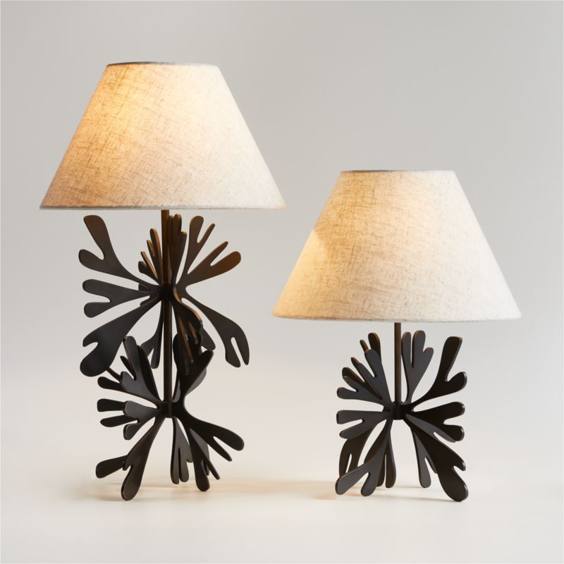 Heart Tipped Flora Table Lamp with Linen Shade by Lucia Eames