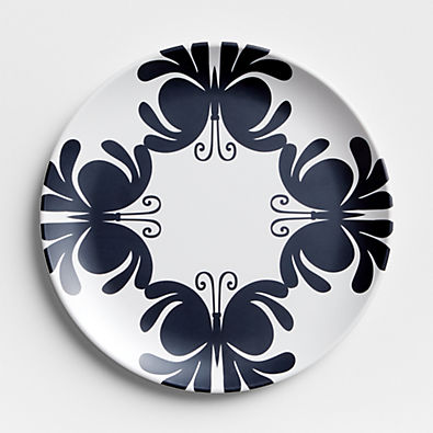 View Butterfly Black-and-White Melamine Dinner Plate by Lucia Eames™ details