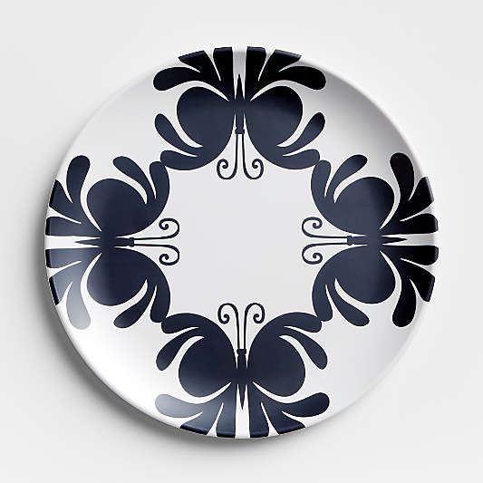 Butterfly Black-and-White Melamine Dinner Plate by Lucia Eames™