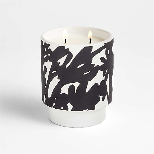 Meadow Large Black and White Scented Candle