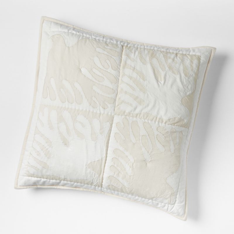 Soaring Dove Organic Cotton Patchwork Quilted Euro Pillow Sham by Lucia