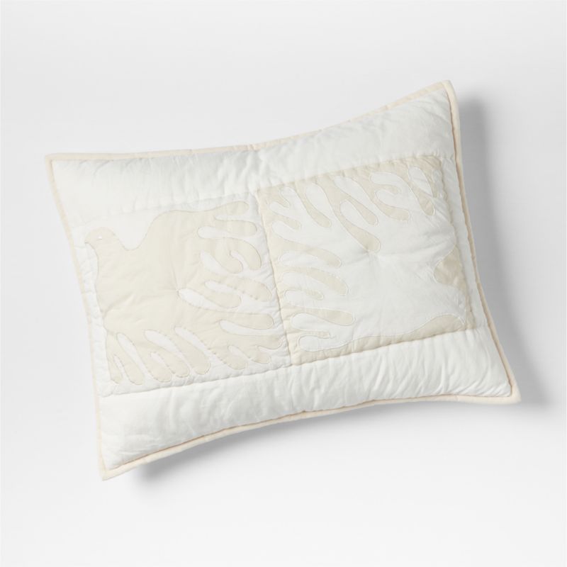 Soaring Dove Organic Cotton Patchwork Quilted Standard Pillow Sham by Lucia Eames™