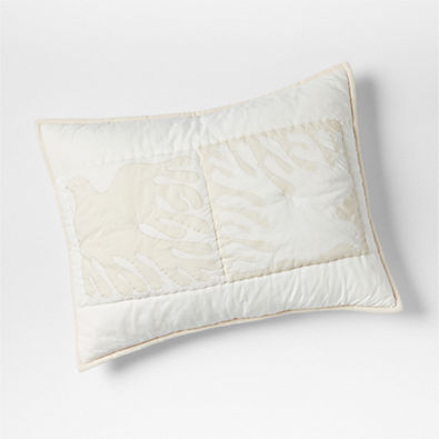 View Soaring Dove Organic Cotton Patchwork Quilted Standard Pillow Sham by Lucia Eames™ details