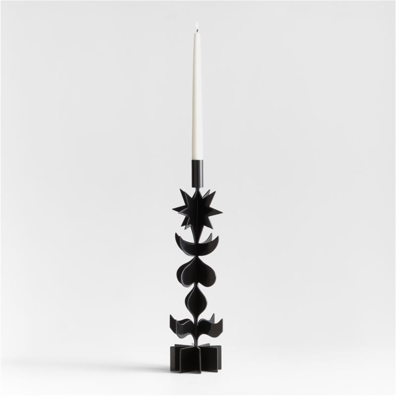 Picado Large Black Metal Taper Candle Holder 18" by Lucia Eames™