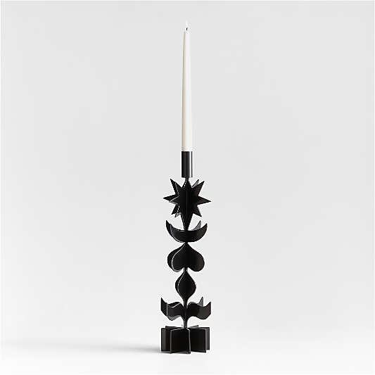 Picado Large Black Metal Taper Candle Holder 18" by Lucia Eames™