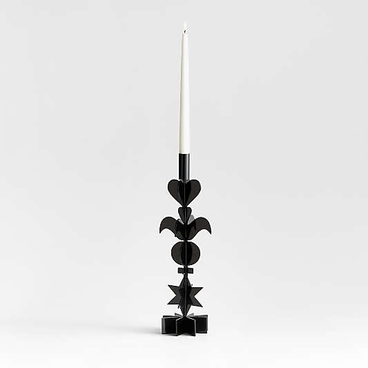 Picado Medium Black Metal Taper Candle Holder 15" by Lucia Eames™