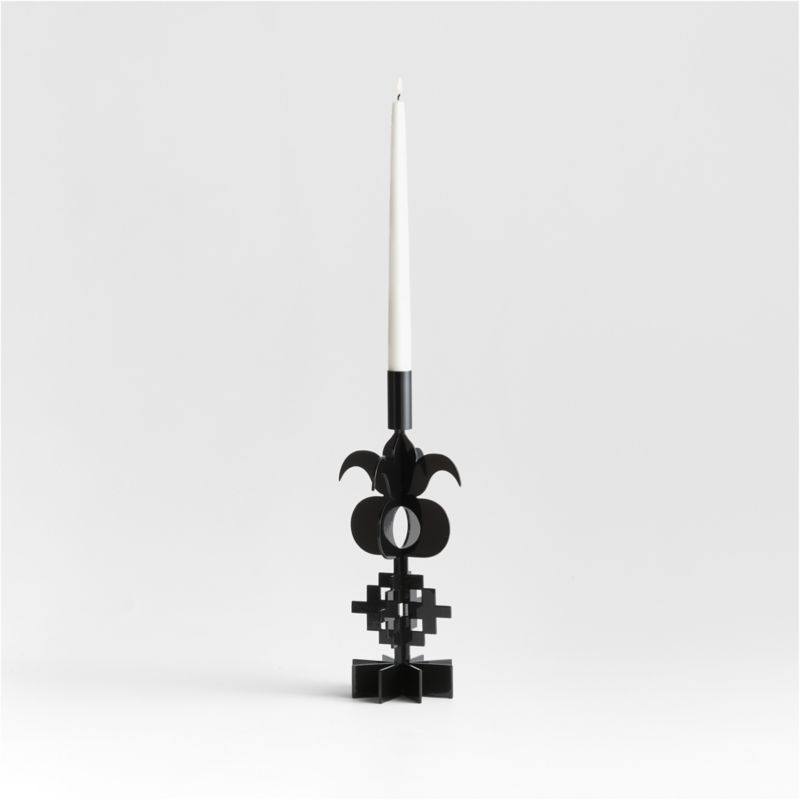 Viewing product image Picado Small Black Metal Taper Candle Holder 13" by Lucia Eames™ - image 1 of 7