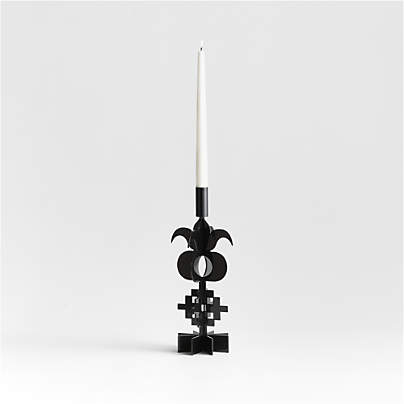 Picado Small Black Metal Taper Candle Holder 13" by Lucia Eames™