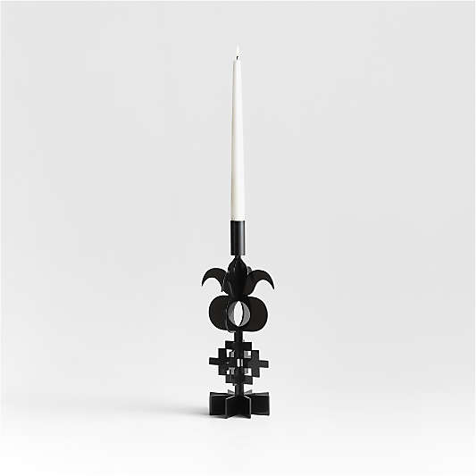 Picado Small Black Metal Taper Candle Holder 13" by Lucia Eames™