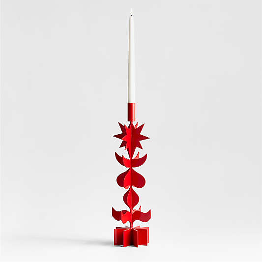 Picado Large Red Metal Taper Candle Holder 18" by Lucia Eames™