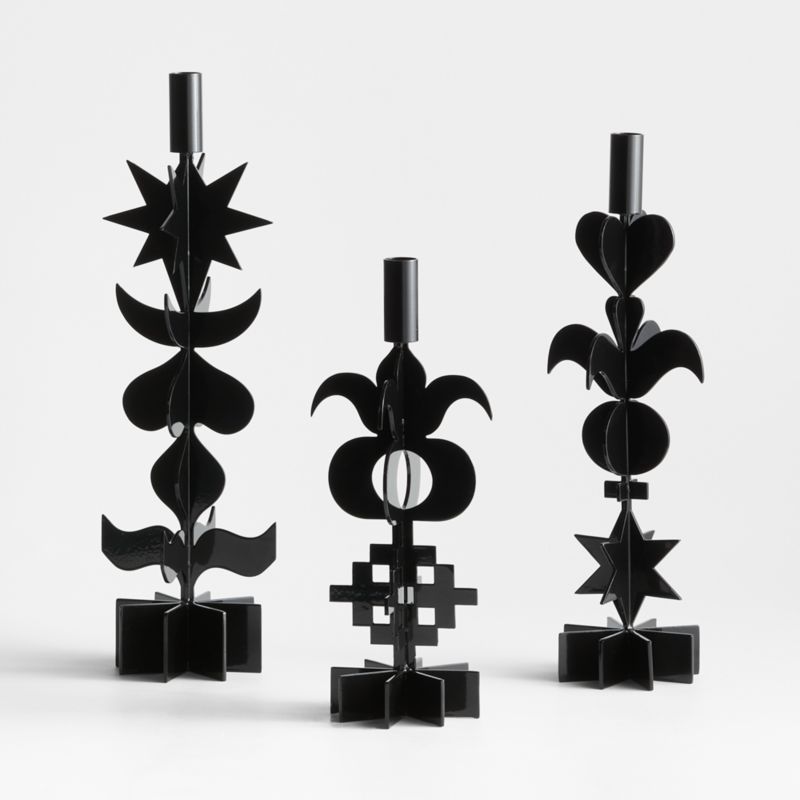 Picado Large Black Metal Taper Candle Holder 18" by Lucia Eames™