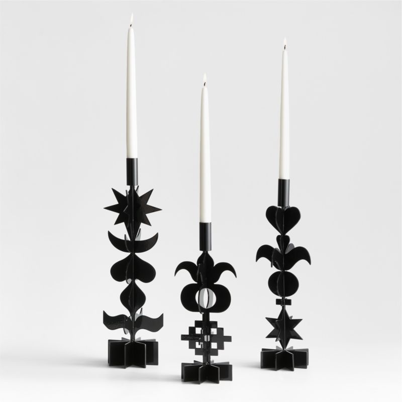 Picado Large Black Metal Taper Candle Holder 18" by Lucia Eames™