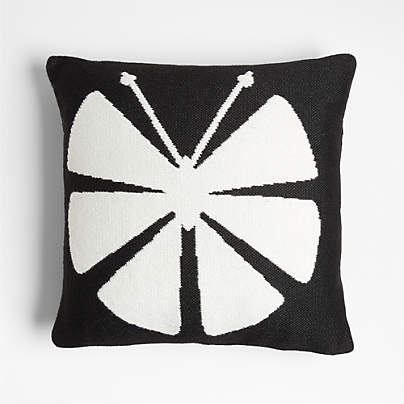 Pinwheel 20"x20" Black Butterfly Outdoor Throw Pillow by Lucia Eames™