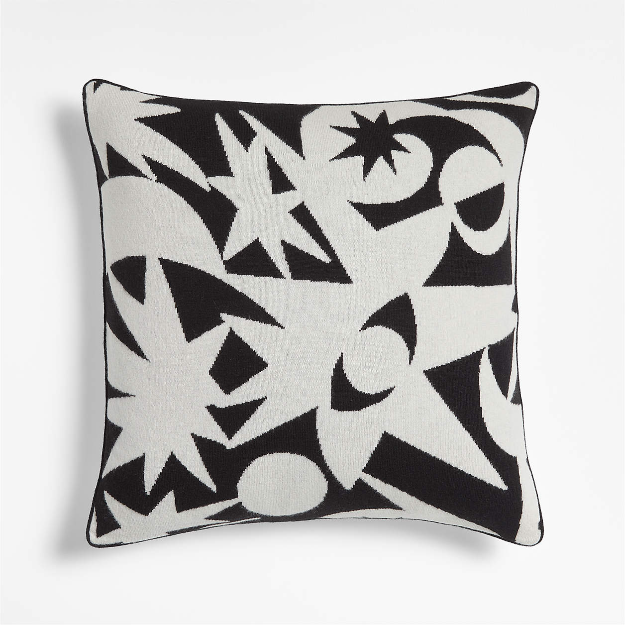 Star Dance 20"x20" Recycled Cashmere Black and White Throw Pillow Cover by Lucia Eames + Reviews