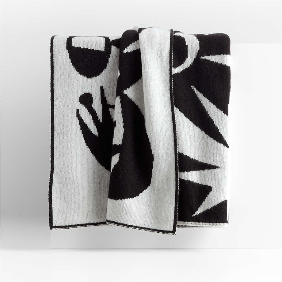 Black and white outlet star throw blanket