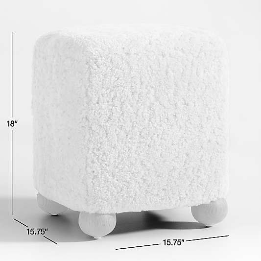 L'Enchere Square Wool Ottoman by Athena Calderone