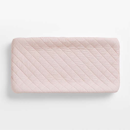 Batik Hushed Violet Organic Cotton Baby Changing Pad Cover by Leanne Ford