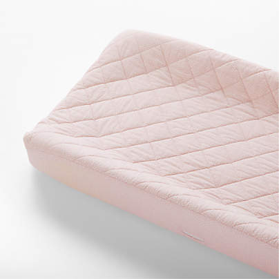 Batik Hushed Violet Organic Cotton Baby Changing Pad Cover by Leanne Ford