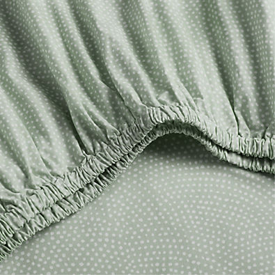 View Batik Verte Green 100% Organic Cotton Baby Fitted Crib Sheet by Leanne Ford details