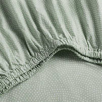 Batik Verte Green 100% Organic Cotton Baby Fitted Crib Sheet by Leanne Ford