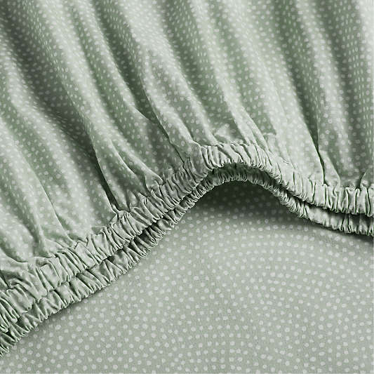 Batik Verte Green 100% Organic Cotton Baby Fitted Crib Sheet by Leanne Ford
