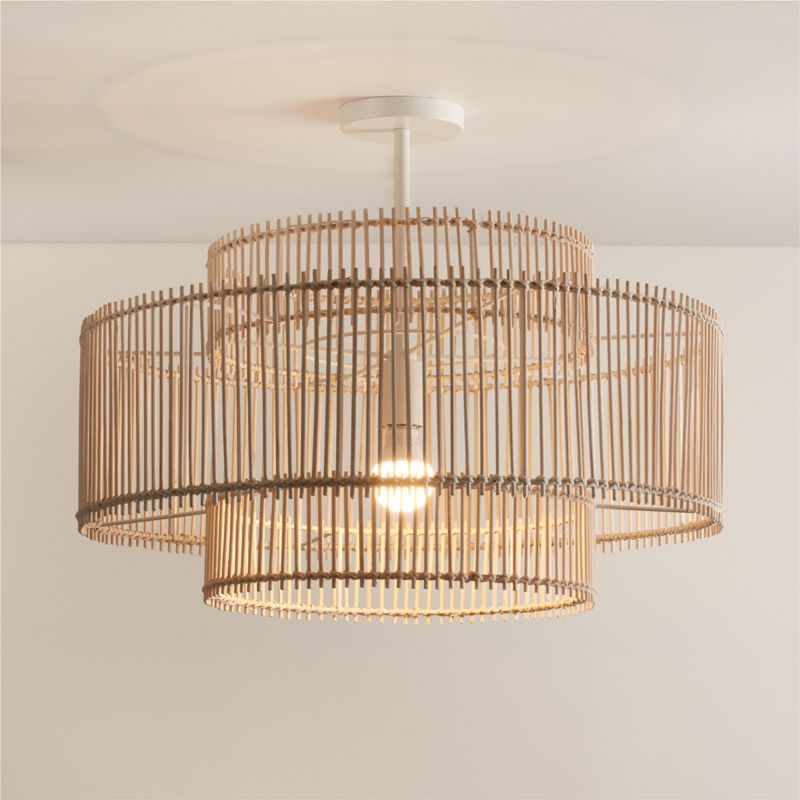 Birdcage Bamboo and Rattan 25" Kids Ceiling Light by Leanne Ford - image 0 of 19