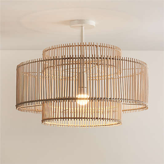 Birdcage Bamboo and Rattan 25" Kids Ceiling Light by Leanne Ford