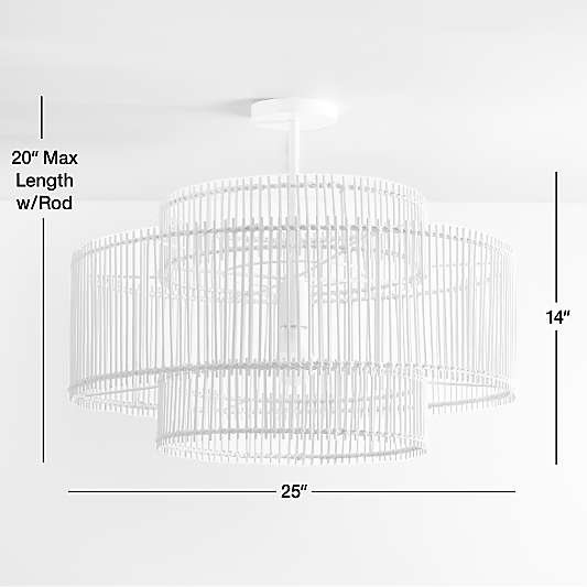 Birdcage Bamboo and Rattan 25" Kids Ceiling Light by Leanne Ford