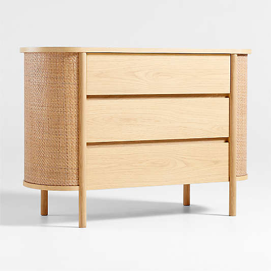 Canyon 50" Natural Wood Narrow 3-Drawer Kids Dresser by Leanne Ford