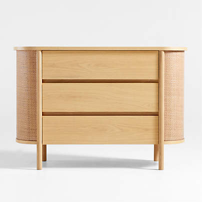 Canyon 50" Natural Wood Narrow 3-Drawer Kids Dresser by Leanne Ford