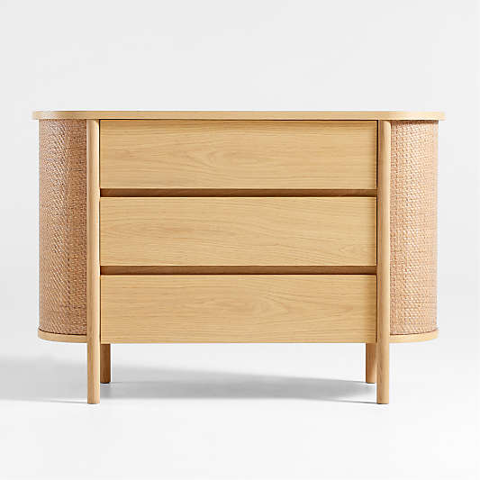 Canyon 50" Natural Wood Narrow 3-Drawer Kids Dresser by Leanne Ford