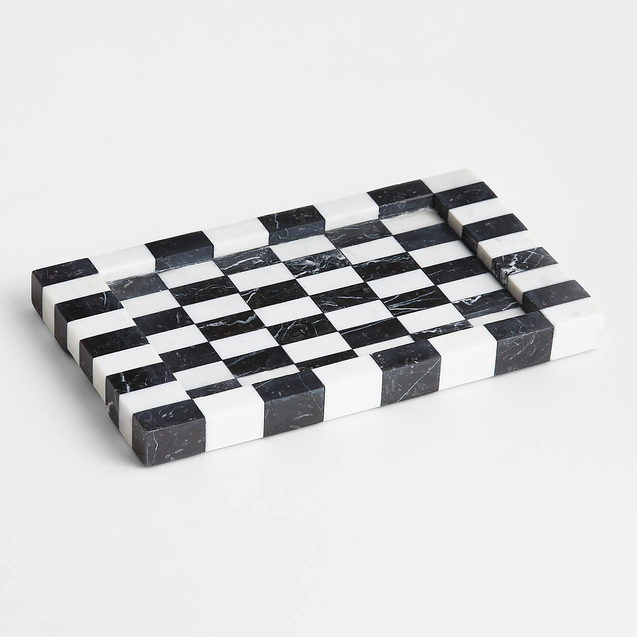 Black and White Marble Decorative Checkered Tray by Leanne Ford Crate