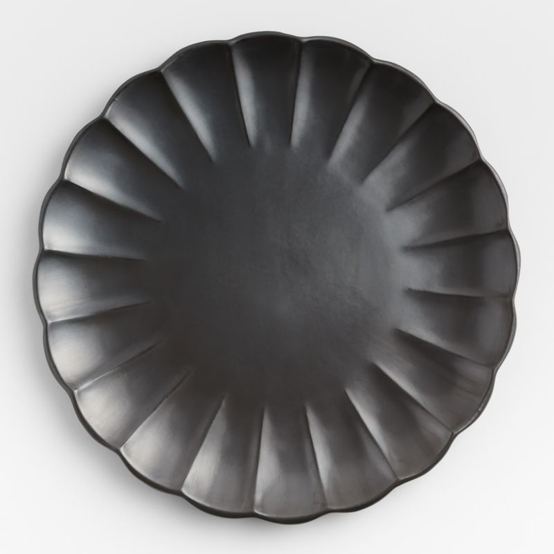 Daisy 18" Black Stoneware Platter by Leanne Ford | Crate & Barrel