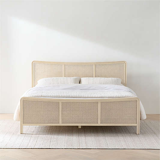 Fields Cane and White Oak Wood Bed by Leanne Ford