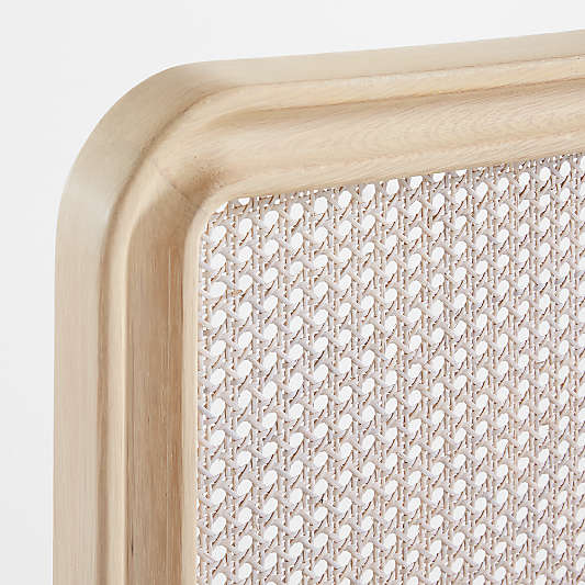 Fields Cane and White Oak Wood King Bed by Leanne Ford