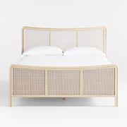 Fields Cane and White Oak Wood Queen Bed by Leanne Ford
