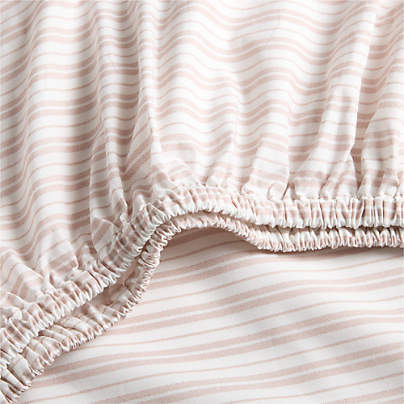 Frenchie Rosy Lilac Organic Cotton Crib Fitted Sheet by Leanne Ford