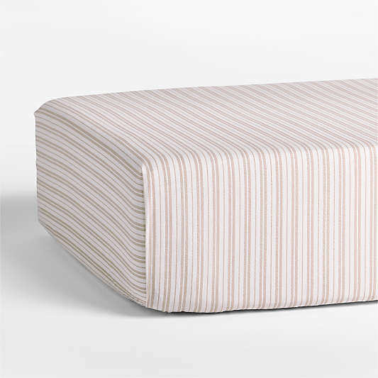 Frenchie Rosy Lilac Organic Cotton Crib Fitted Sheet by Leanne Ford