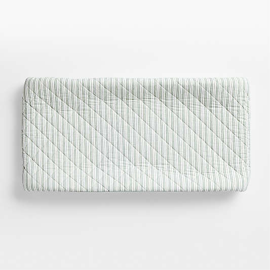 Frenchie Verte Green Organic Cotton Changing Pad Cover by Leanne Ford