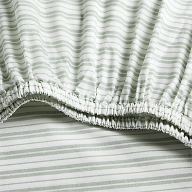 View Frenchie Verte Green 100% Organic Cotton Crib Fitted Sheet by Leanne Ford details